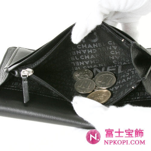 シャネル エナメル 長財布 ブラック A36491